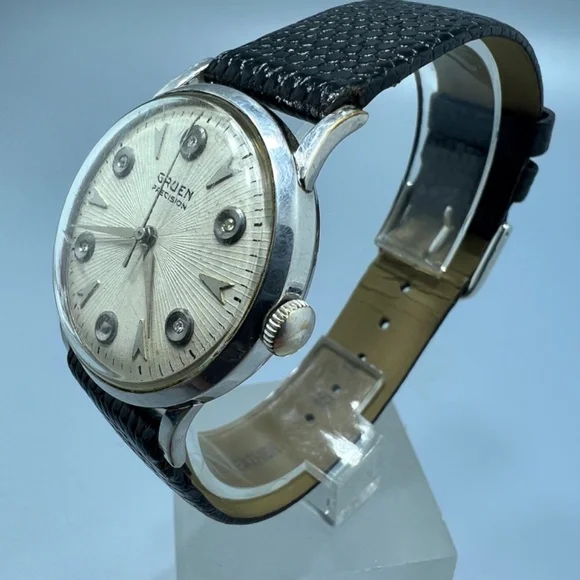 Vintage Gruen Precision Mens Diamond Dial Watch - Picture 3 of 11